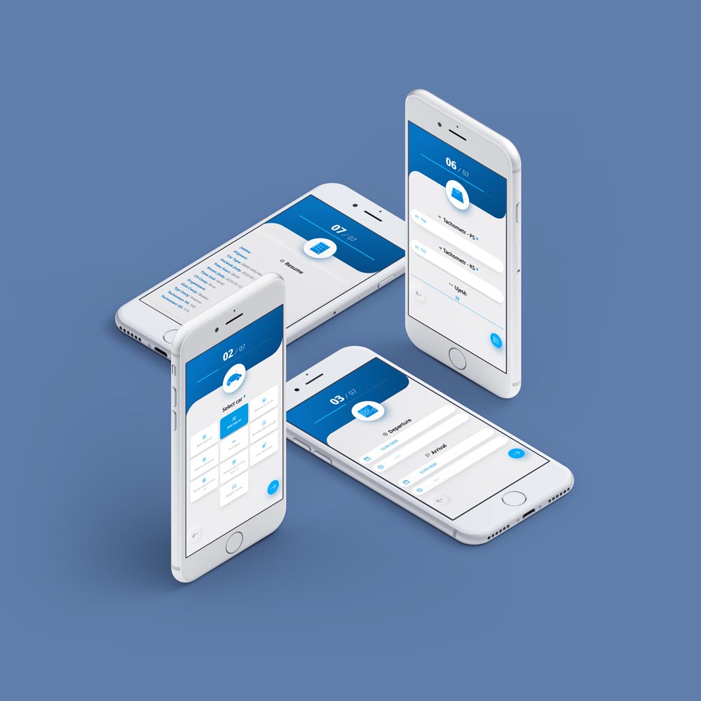 View of the app in mobile screen