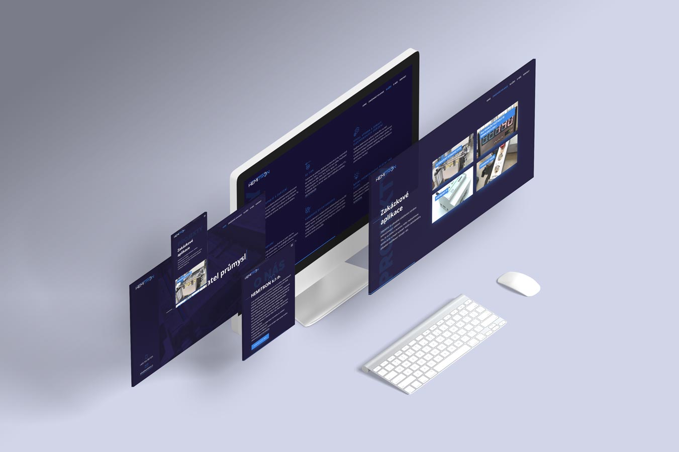 View of the website in an isomorphic monitor screen